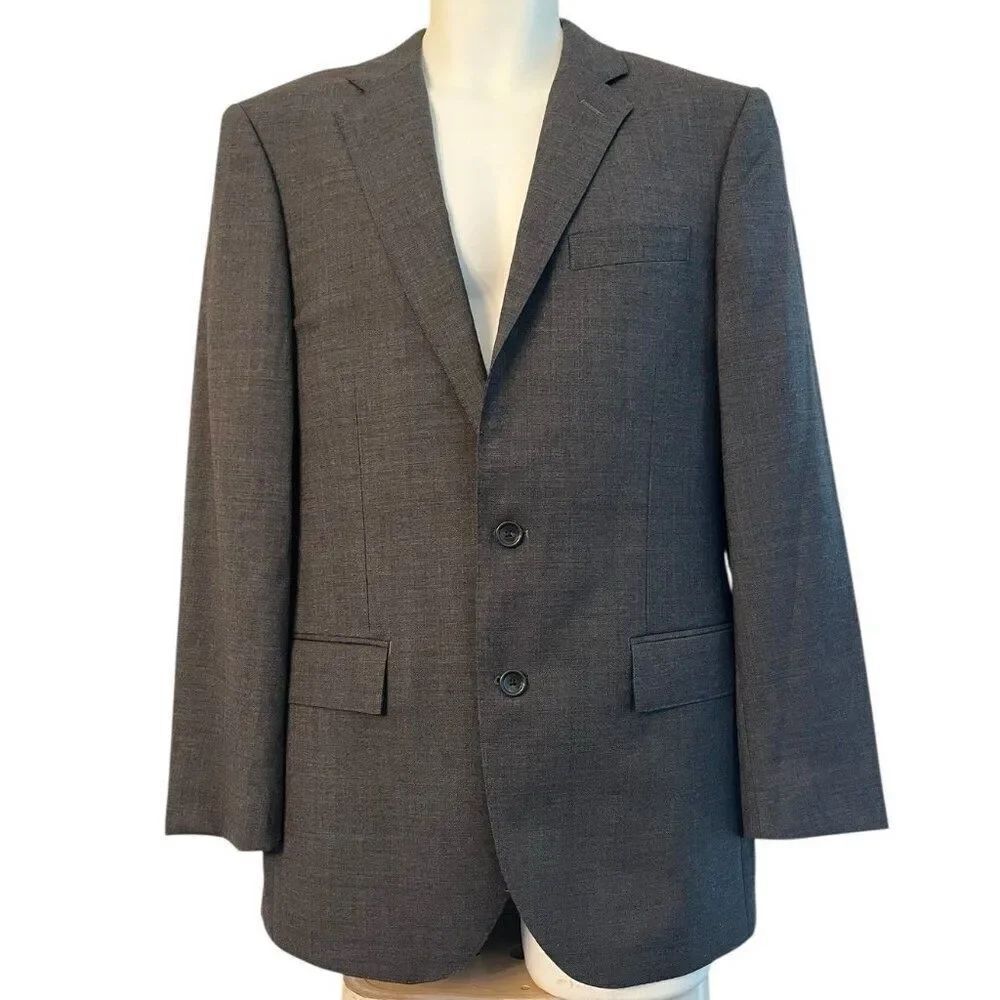 J Crew Mens 38 R Slim Gray Suit Coat Jacket Ludlow Blazer Tollegno 1900